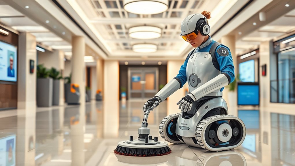 robots assist human cleaners