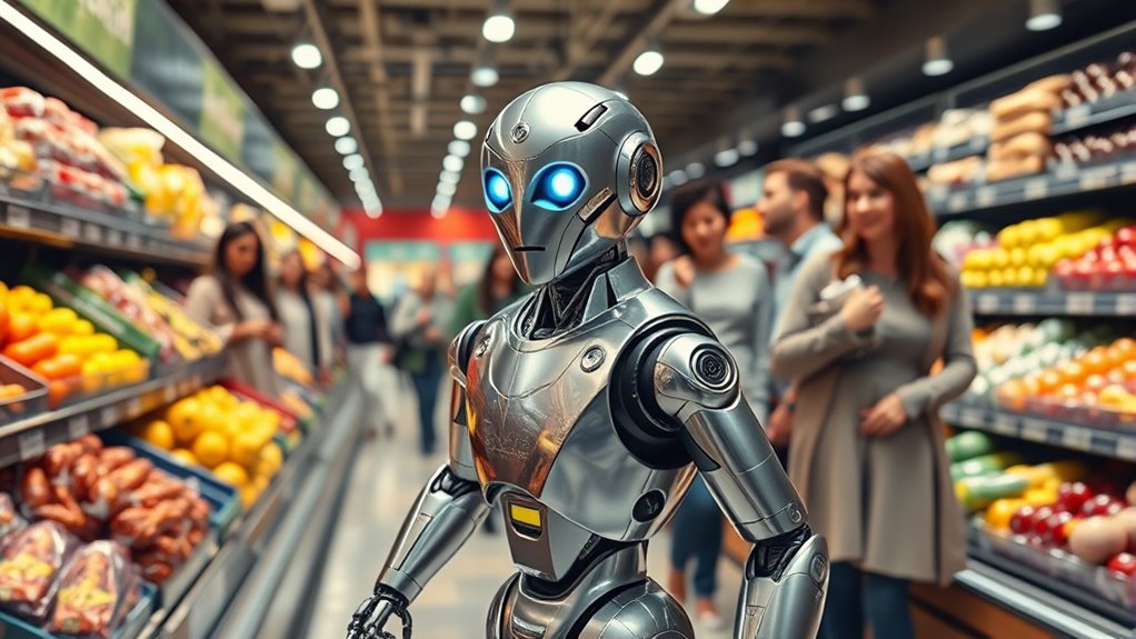 robots assisting customers shopping