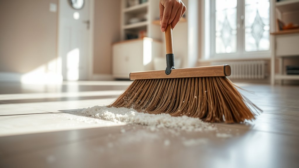 sweep first then scrub