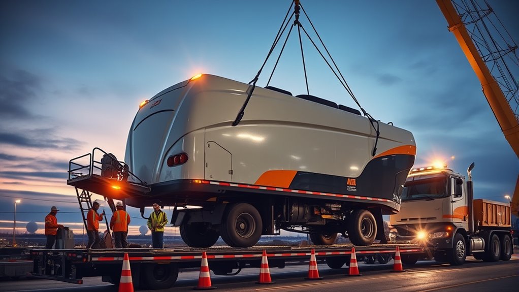 sweeper trailer loading safety