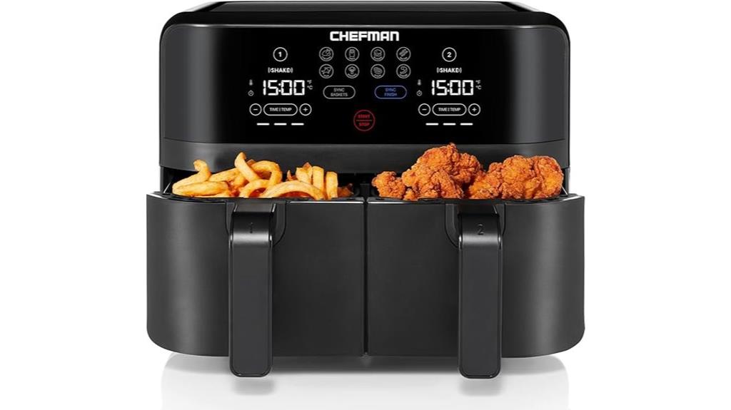 dual touch screen air fryer