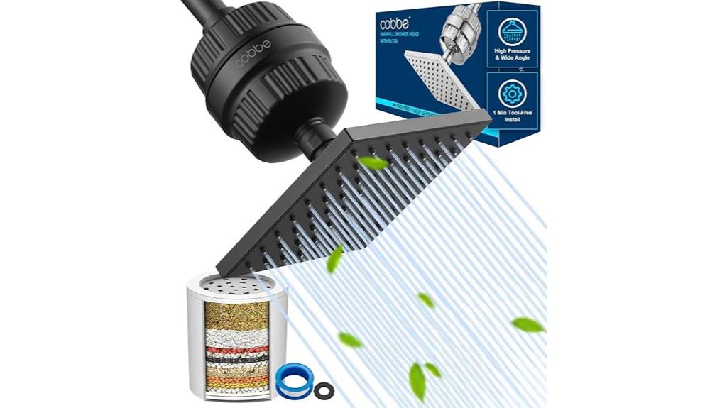 filtered high pressure shower head