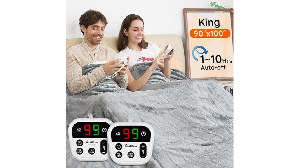 gray king size electric blanket