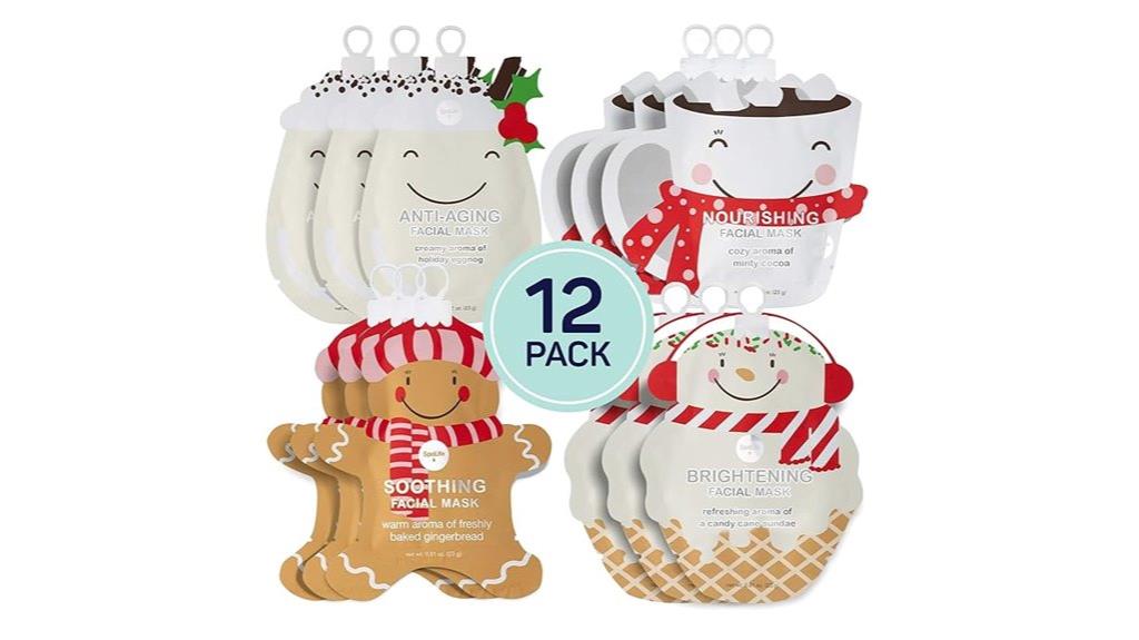 holiday themed facial mask set