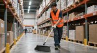efficient warehouse cross aisle sweeping