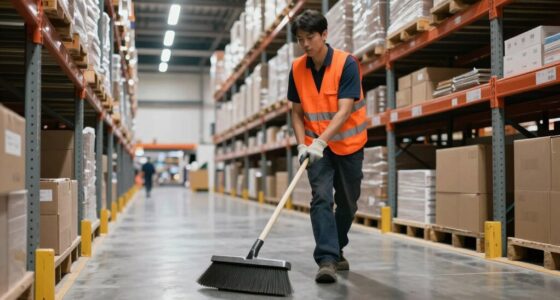 efficient warehouse cross aisle sweeping