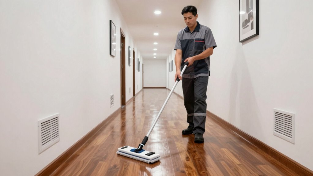 efficiently cleaning lengthy hallways
