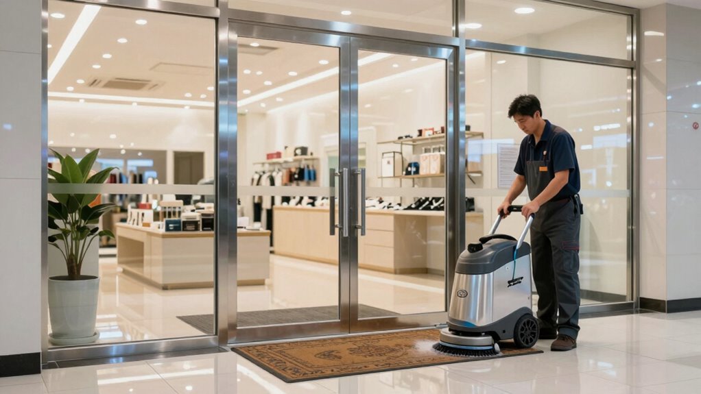 large retail entryway cleaning