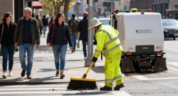 maintain safe sweeping distance