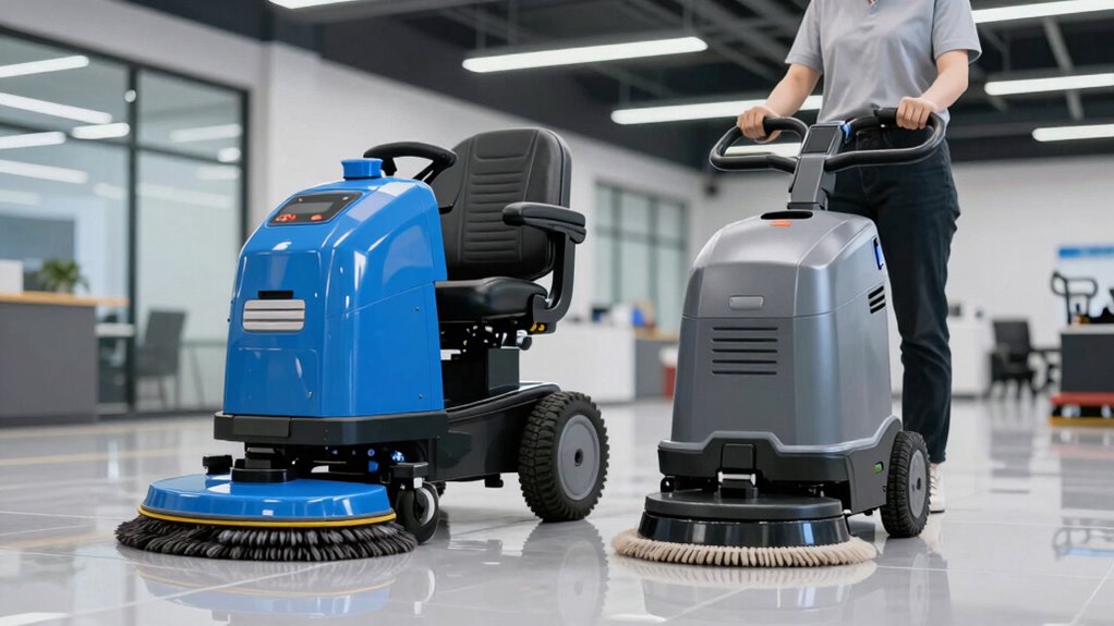 ride on vs walk behind scrubbers