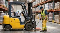 safe forklift area cleaning
