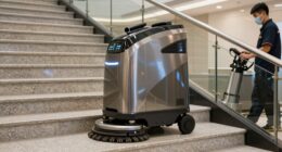 stair cleaning equipment placement