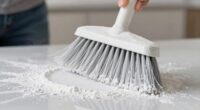 sweep gently to minimize dust