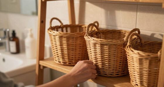 She Added Vintage Wicker Baskets to Her Family Bathroom — So Much Storage!