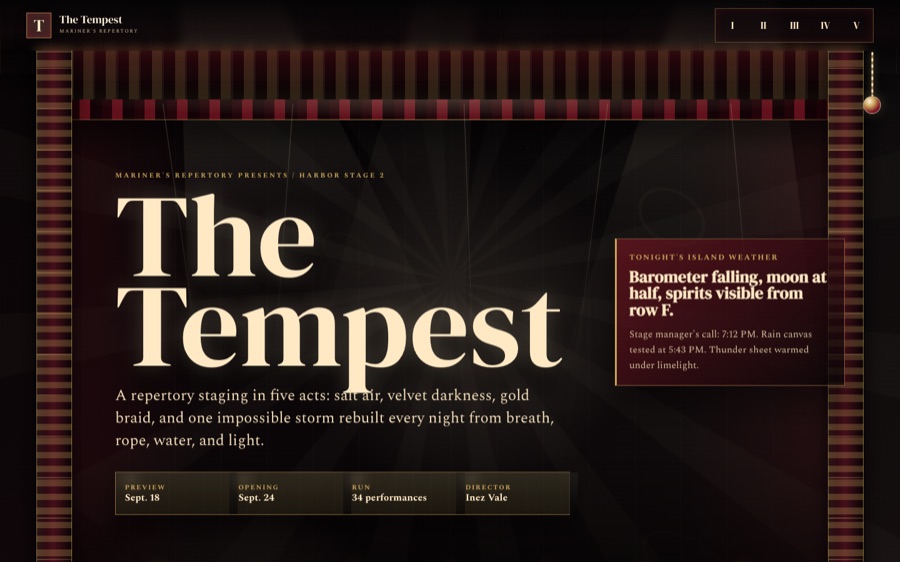 The Tempest - Mariner's Repertory Five-Act Staging
