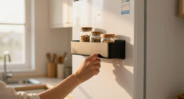 This Magnetic Shelf Turns The Empty Side Of Your Fridge Into Extra Storage Space