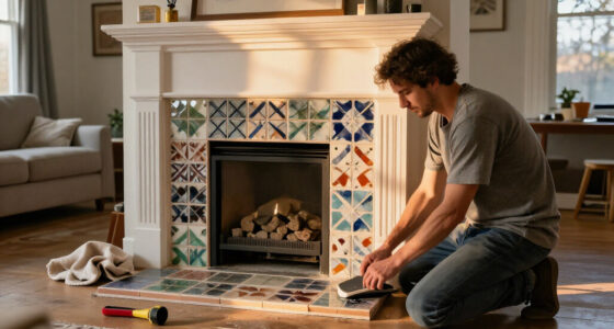 A $50 Mantel Inspired This DIY Fireplace — He Handmade Every Tile